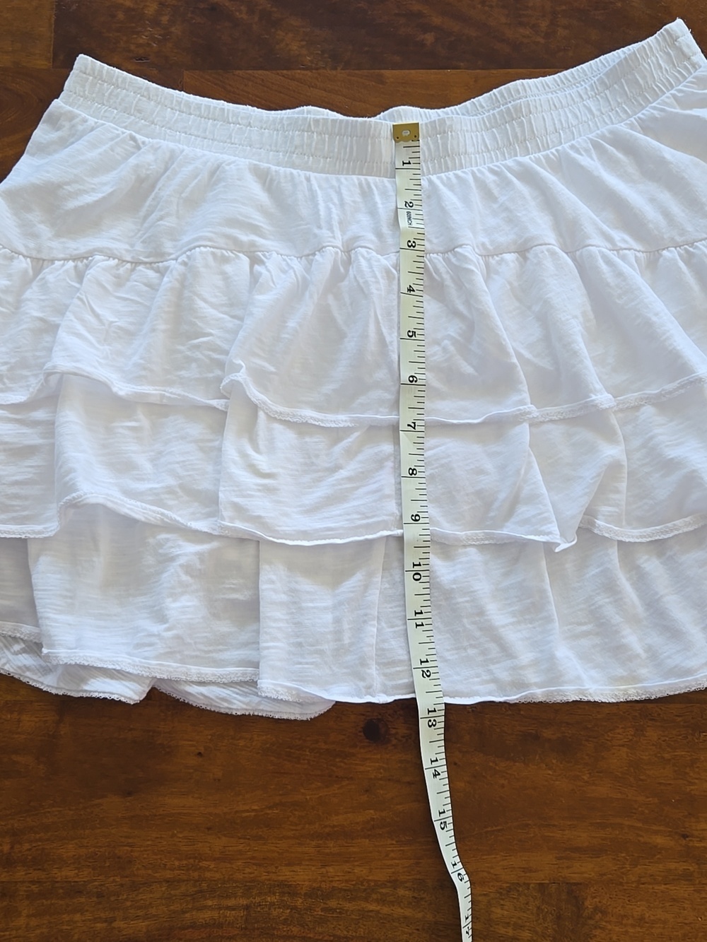 American Eagle White Ruffled Tiered Mini Skirt - Picture 5 of 8